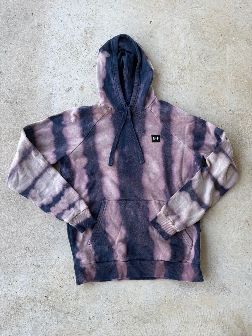 Under Armour ColdGear Tie Dye Hoodie Women’s Small Purple Black‎ Fleece Lined
